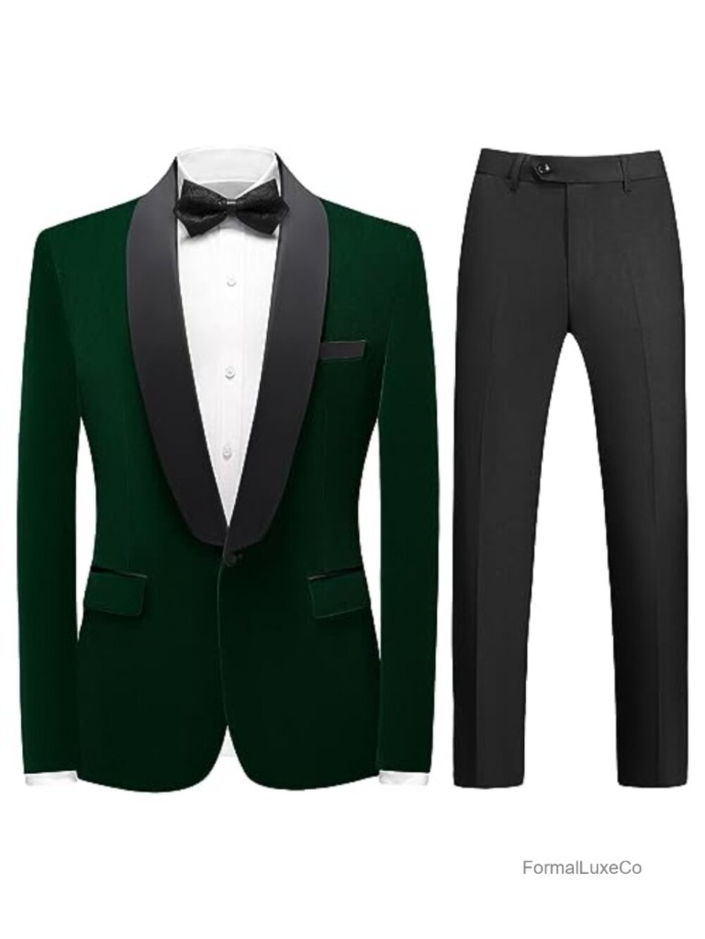 Mens Velvet Slim Fit 2 Piece Tuxedo Suit Shawl Lapel Wedding